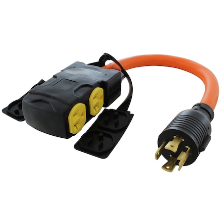 Ac Works Adapter Cable, STW, 5-15/20R, L14-30P, 1.5 ft., Orange L1430CBF520